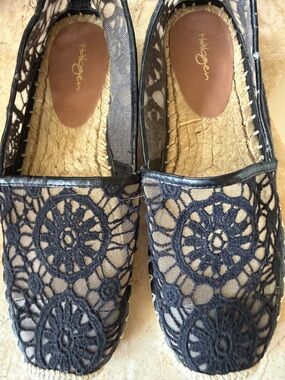 NEW Halogen Black Lace Slip On Espadrille